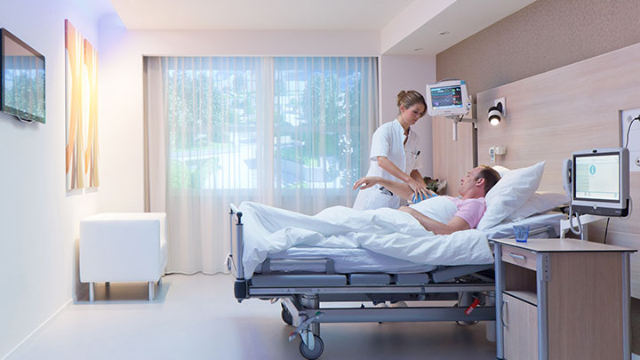 Nurse caring for a patient