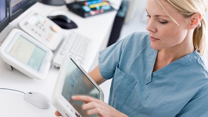 Nurse at a nurses station