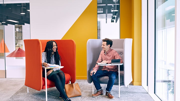 Man and woman having a meeting