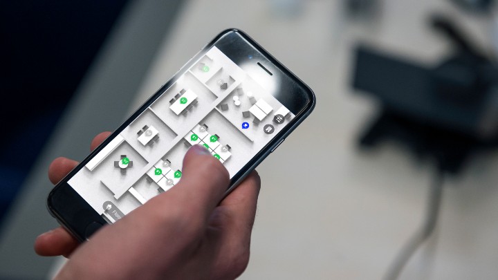 Workspace App auf einem Mobiltelefon