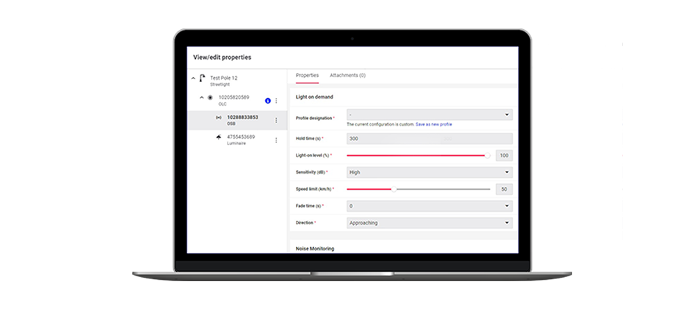 Screenshot der Funktion „Licht auf Abruf“ auf dem Benutzer-Dashboard