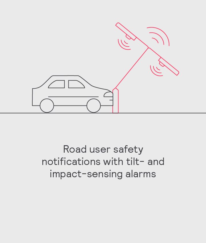 Illustration of a car knocking over a streetlight