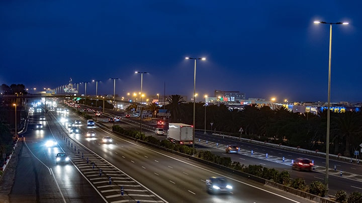 Highway at night