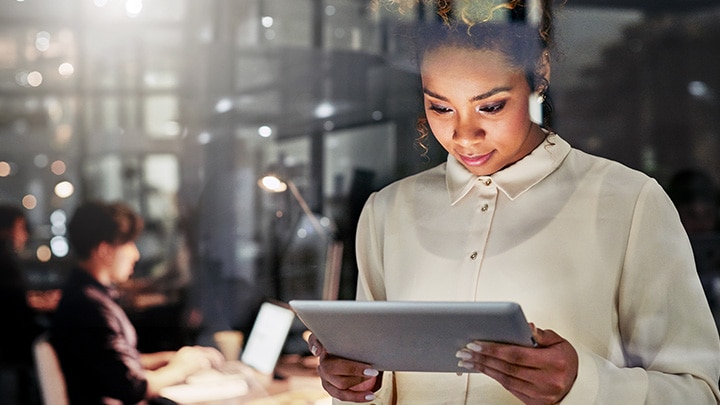 Woman on tablet