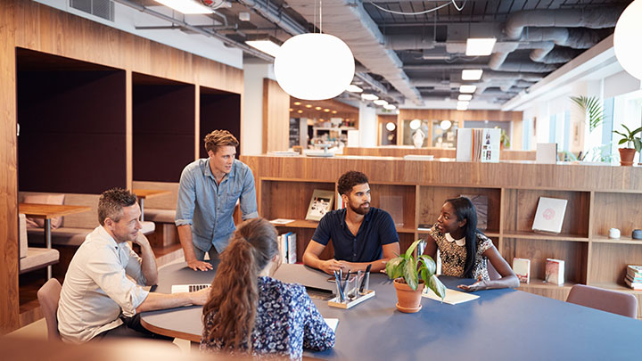 Team meeting in a modern office