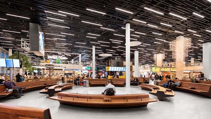 A lounge at Schiphol Airport, Amsterdam 