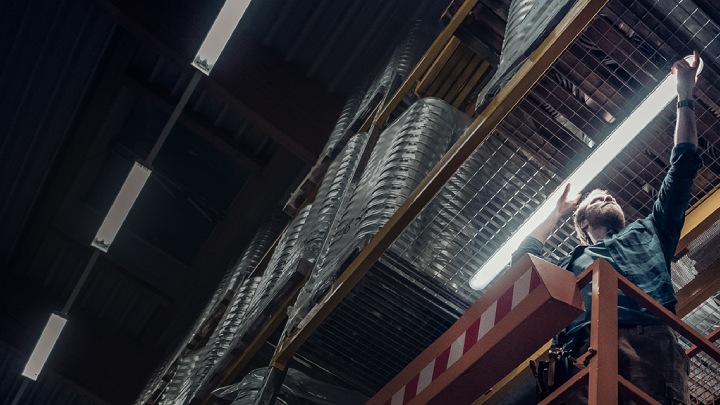 Man installing an LED light