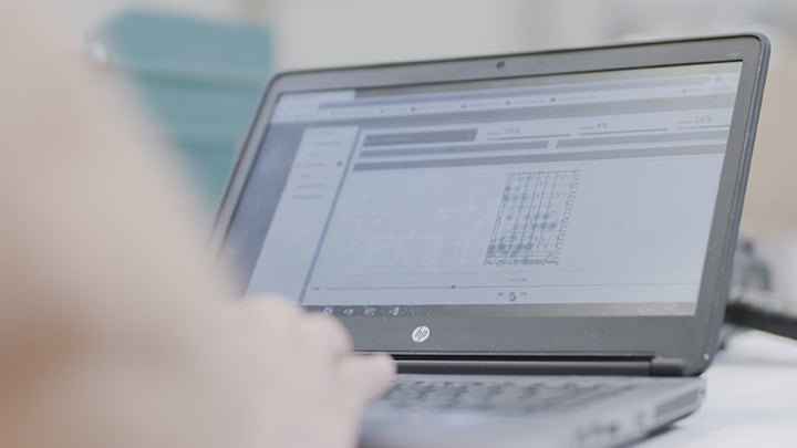 Person working on a laptop