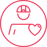Icono de contratista feliz